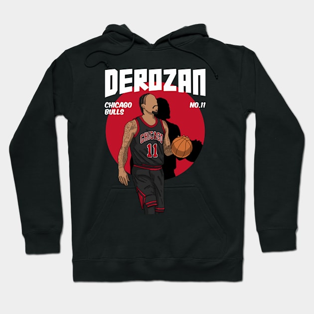 DeMar DeRozan Comic Style Art Hoodie by Luna Illustration